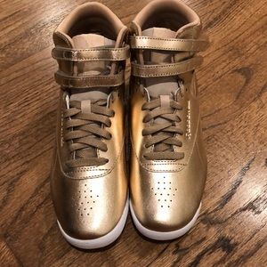 Reebok Gold Metallic Hi Tops
